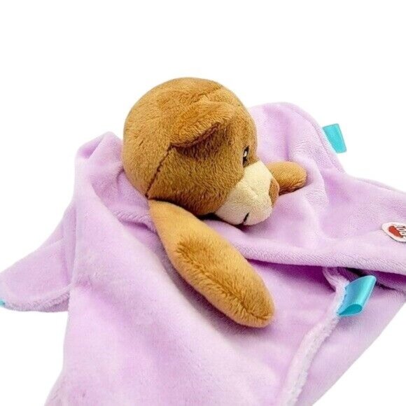 2/$15 Spot Brown Bear Lovey Plush Purple Square 10" Tags Stuffed Animal Security - Picture 5 of 9